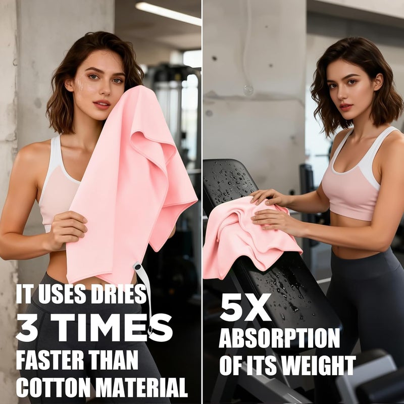 CASITE Microfiber Gym Towels - 5 Pack Highly Absorbent & Quick-Drying Sports Sweat Towels for Men & Women, Stays Fresh, Perfect for Workout, Yoga, Running, Fitness, Tennis, Swimming and Travel - Image 4